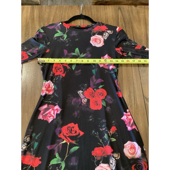 Revolve AFRM Didi crew neck floral long sleeve black Maxi Dress M - Picture 9 of 12